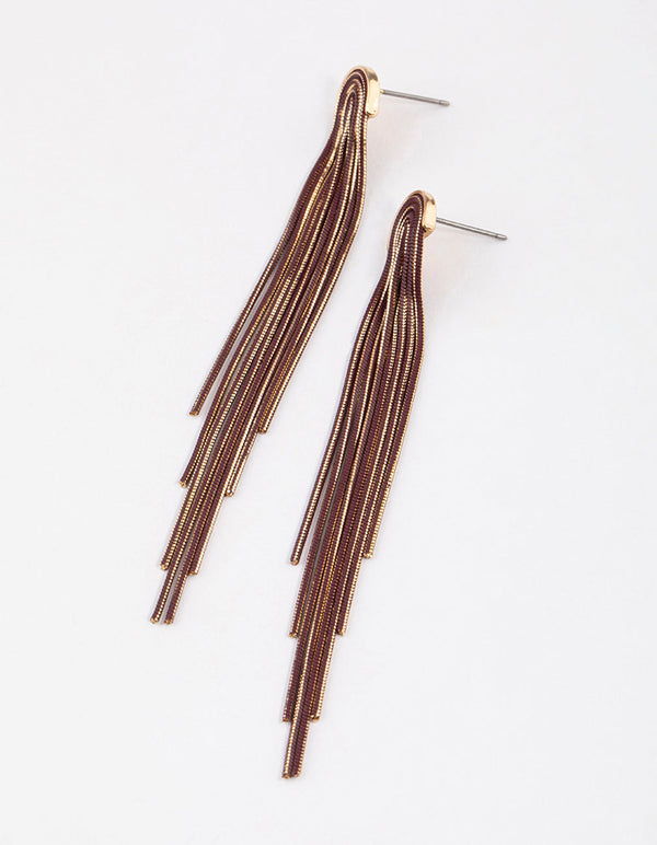 Gold Mini Waterfall Cutchain Earrings