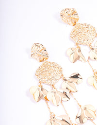 Gold Molten Statement Petal Drop Earrings - link has visual effect only