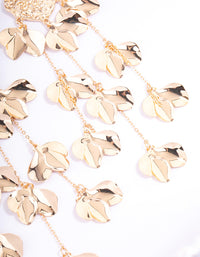 Gold Molten Statement Petal Drop Earrings - link has visual effect only