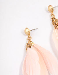 Gold Multi Fluffy Drop Earrings - link has visual effect only