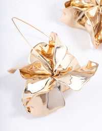 Gold Frosted Flower Drop Earrings - link has visual effect only