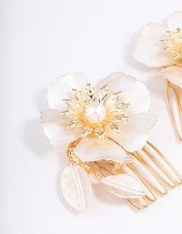 Gold Pearl Flower Comb Pack - link has visual effect only