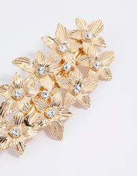 Gold Etched Diamante Floral Clip - link has visual effect only