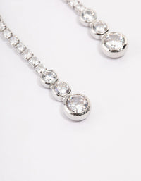 Rhodium Cupchain Triple Stone Drop Earrings - link has visual effect only