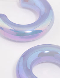 Purple Thick Hoop Earrings - link has visual effect only