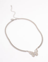 Rhodium Crystal Butterfly Necklace - link has visual effect only