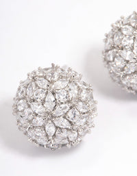 Rhodium Dome Sparkle Earrings - link has visual effect only