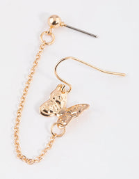 Gold Butterfly Drop Chain Earrings - link has visual effect only