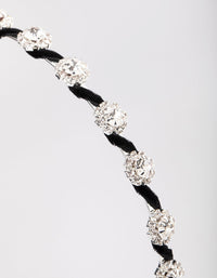Silver Wrapped Flower Diamante Headband - link has visual effect only
