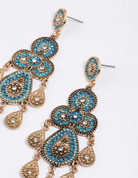Gold Beaded Set Drop Earrings - link has visual effect only