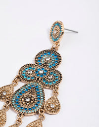 Gold Beaded Set Drop Earrings - link has visual effect only