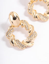 Gold Twisted Doorknocker Earrings - link has visual effect only