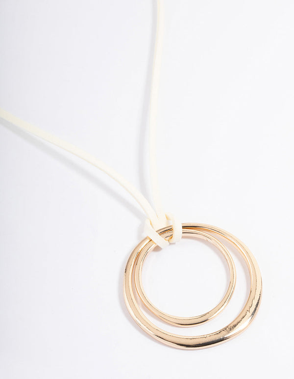 Gold Round Pendant Necklace