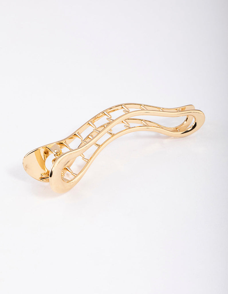 Gold Waved Claw Clip