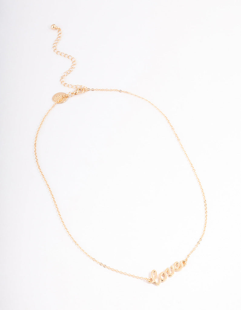 Gold Love Pendant Necklace