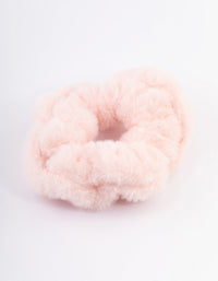 Blush Fluffy Hair Scrunchie - link has visual effect only