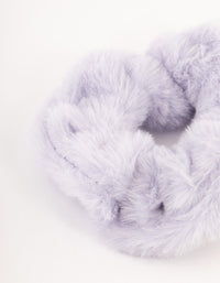 Lilac Fluffy Hair Scrunchie - link has visual effect only