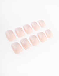 Tweens Blush Glitter Press On Nails - link has visual effect only