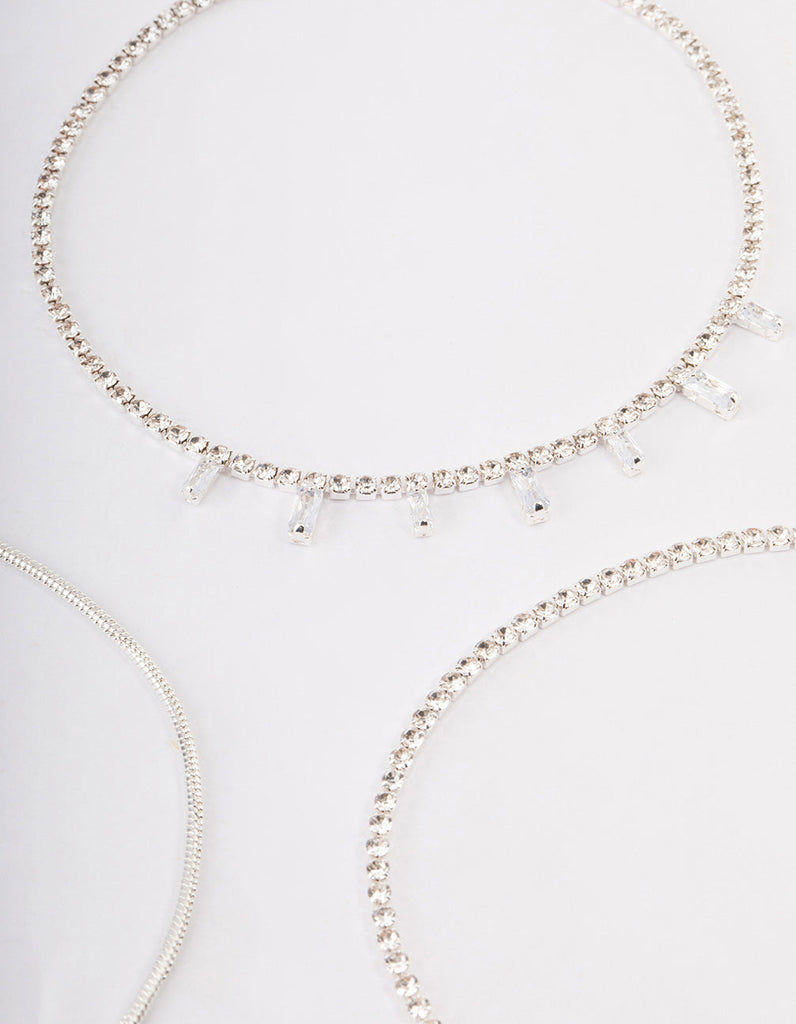 Silver Cupchain Baguette Anklet Pack