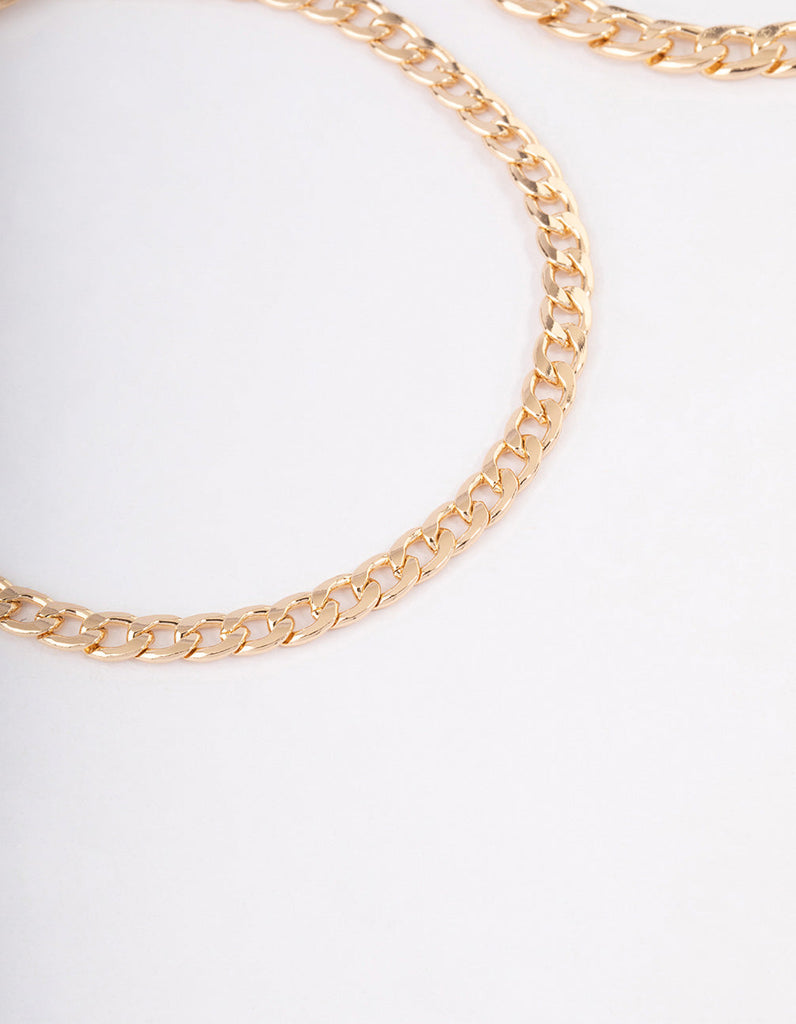 Gold Mixed Chunky Cable Anklet Pack