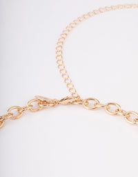 Gold Large Open Heart Waist Chain - link has visual effect only