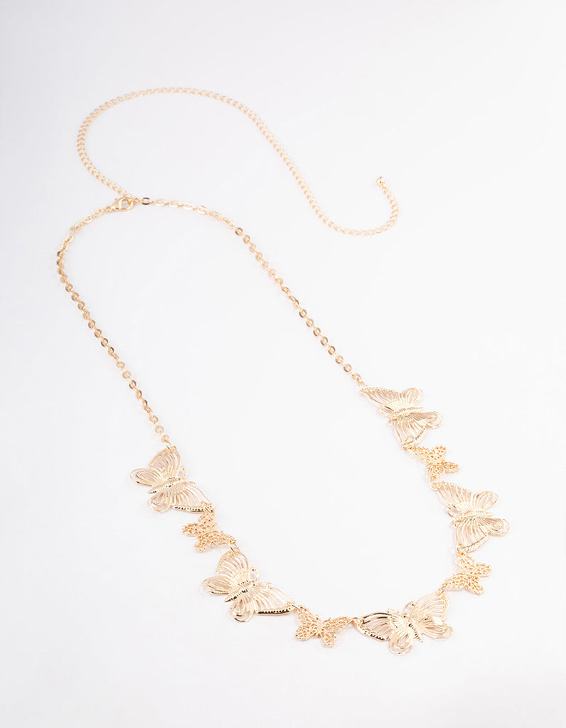 Gold Large Mixed Butterfly Waist Chain
