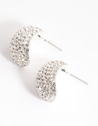 Silver Mini Diamante Bold Hoop Earrings - link has visual effect only