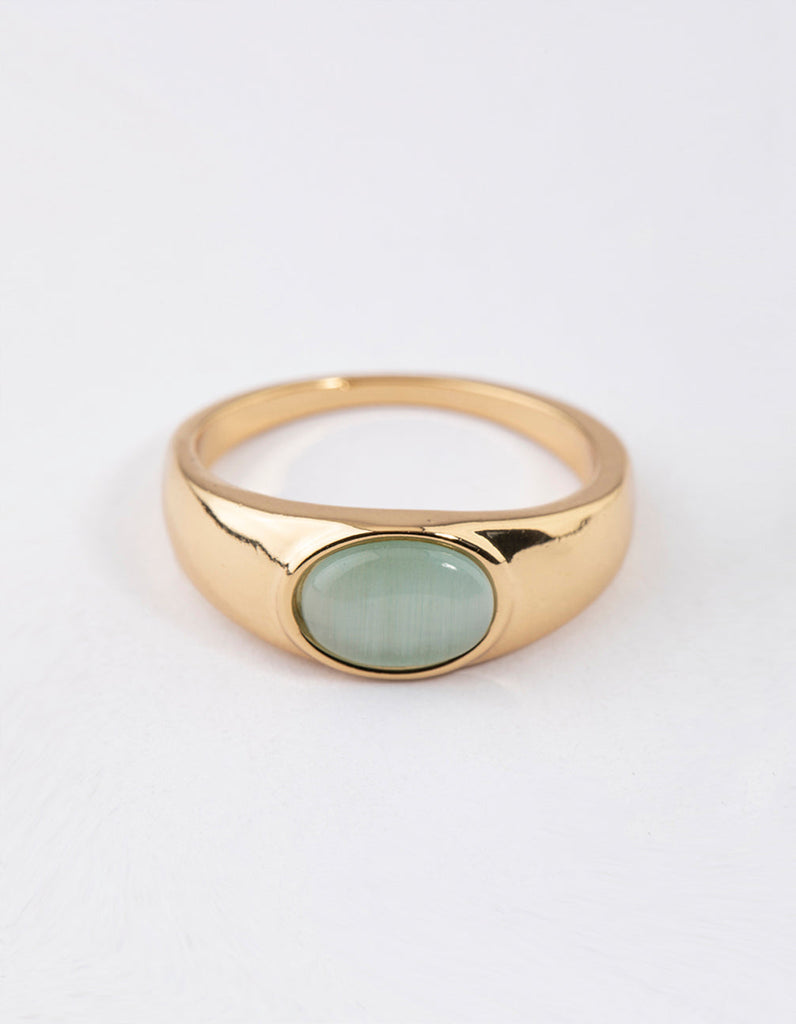 Gold Plated Oval Signet Ring