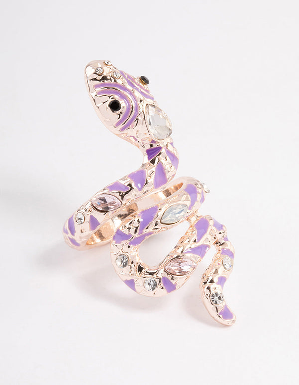 Rose Gold Flashy Snake Ring