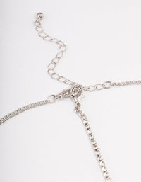 Rhodium Diamante Drape Head Chain - link has visual effect only
