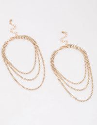 Gold Diamante Drape Anklet - link has visual effect only