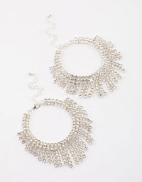 Silver Diamante Cupchain Statement Anklet Pack - link has visual effect only