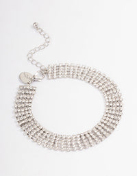 Silver Diamante Cupchain Wide Anklet - link has visual effect only