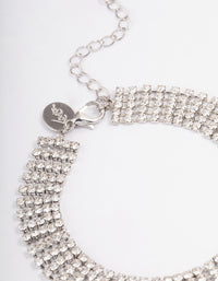 Silver Diamante Cupchain Wide Anklet - link has visual effect only