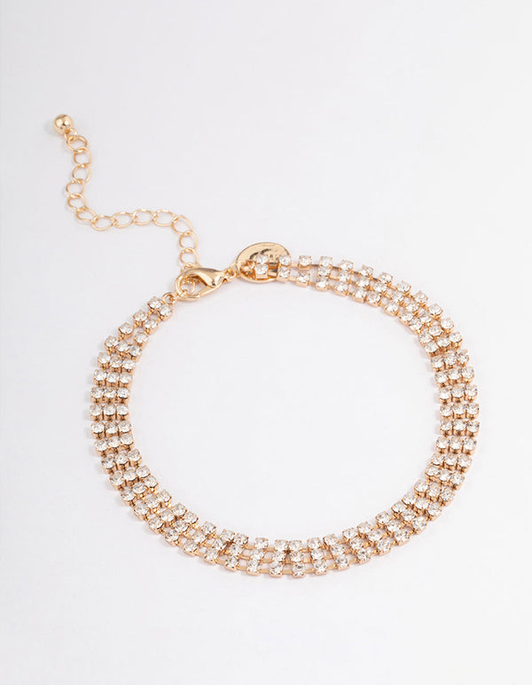 Gold Diamante Cupchain Thin Anklet