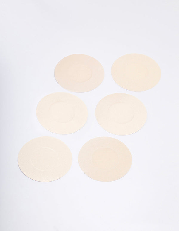 Neutral Fabric Round Nipple Covers Pack