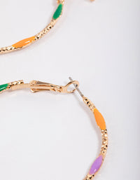 Gold Enamel Oversized Thin Hoop Earrings - link has visual effect only
