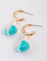 Gold Dropped Shell Hoop Earrings - link has visual effect only