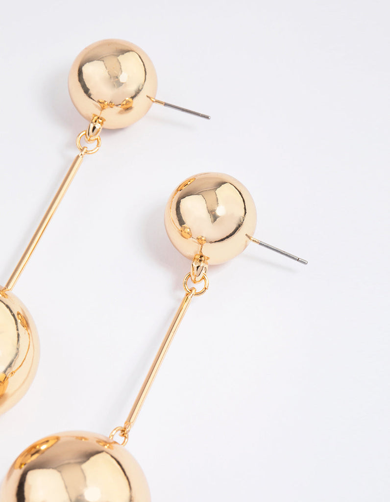 Gold Ball Drop Earrings