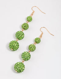 Green Triple Ball Drop Earrings - link has visual effect only