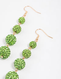 Green Triple Ball Drop Earrings - link has visual effect only