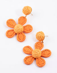 Raffia Flowered Drop Earrings - link has visual effect only