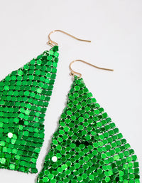 Green Coated Chain Mail Drop Earrings - link has visual effect only