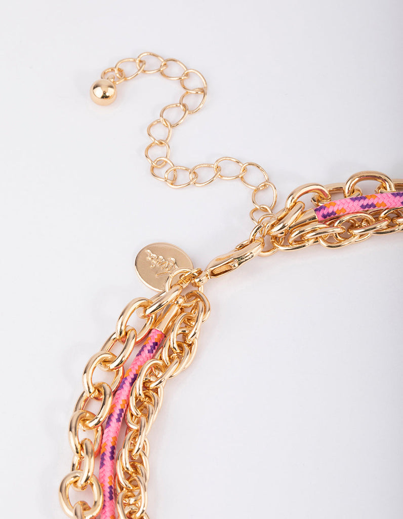 Gold Multi Charm Layered Necklace