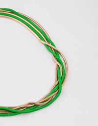 Coated Green Multi Chain Necklace - link has visual effect only