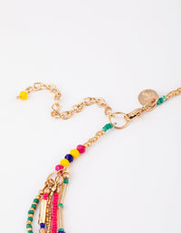 Gold Long Multi Necklace - link has visual effect only
