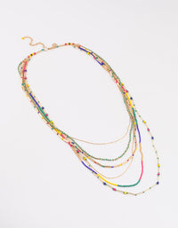 Gold Long Multi Necklace - link has visual effect only