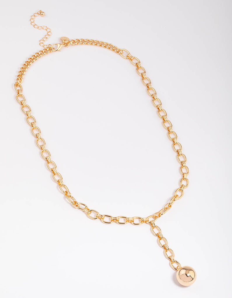 Gold Round Disc Necklace