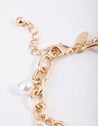 Gold Multi Charm Bracelet - link has visual effect only