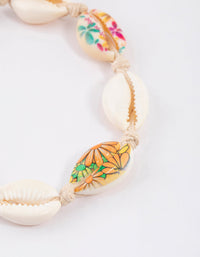 Gold Printed Shell Toggle Bracelet - link has visual effect only